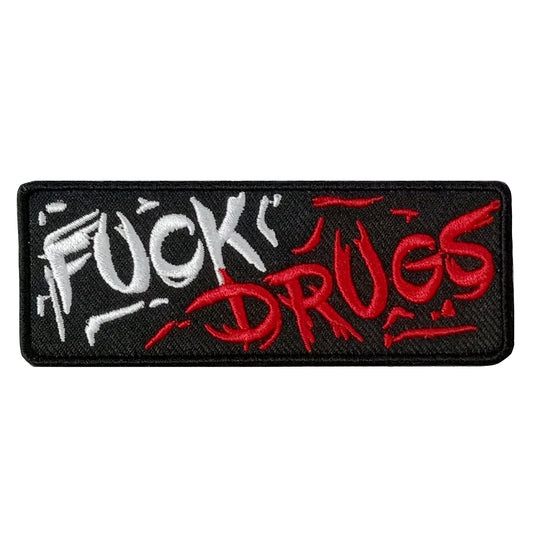 Hot Leathers FUCK DRUGS 4" x 2" Embroidered Patch