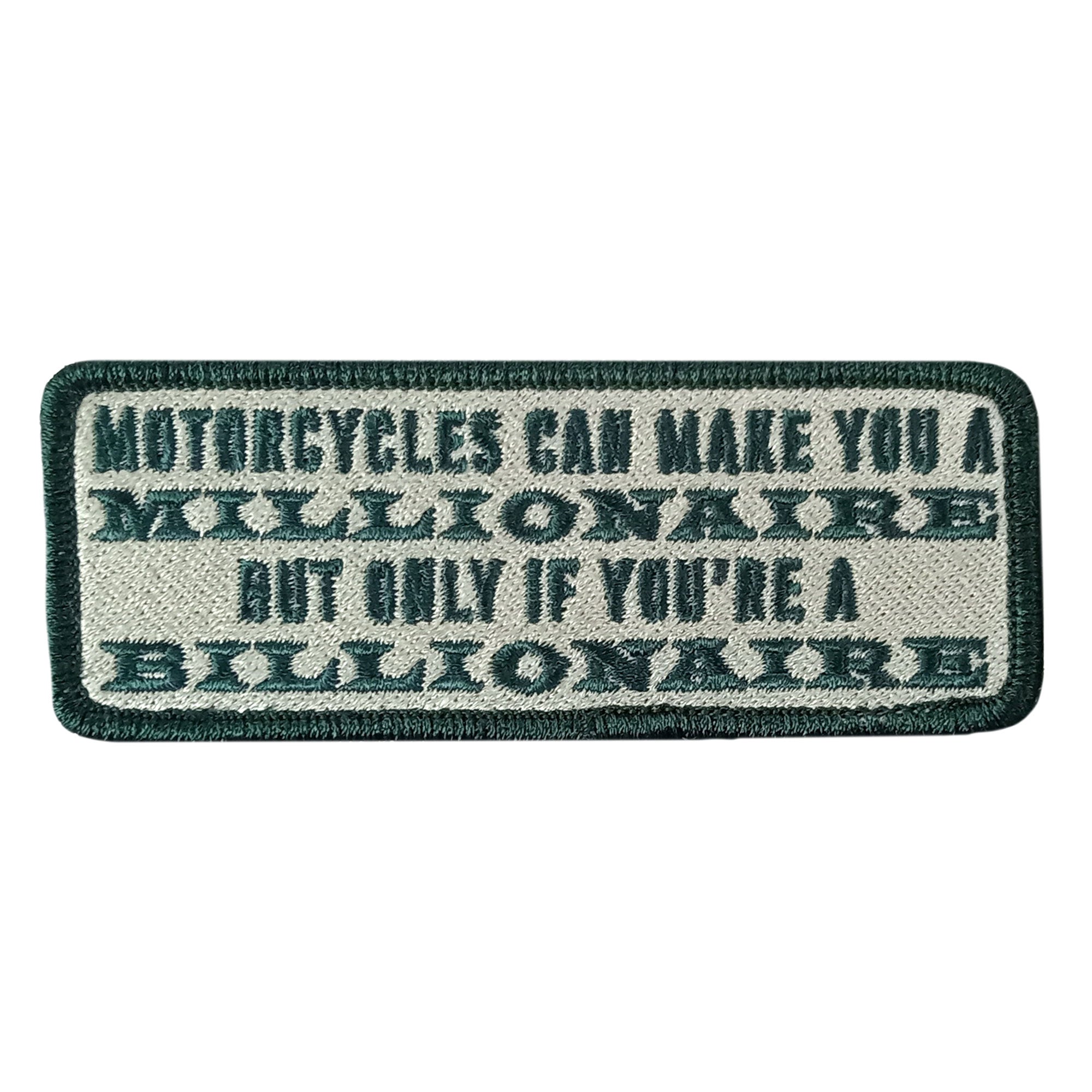 Hot Leathers Millionaire Billonaire Embroidered Patch - 4" x 2" - Iron-On or Sew-On - PPW1117
