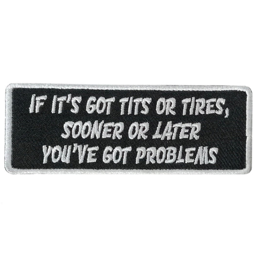 Hot Leathers TITS OR TIRES 4" x 2" Embroidered Patch