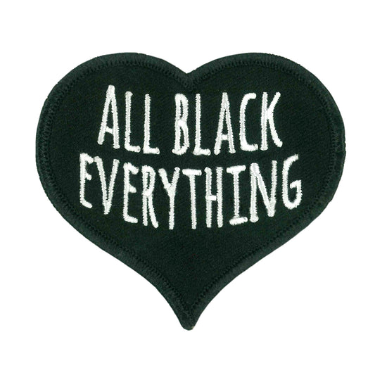 Hot Leathers All Black Everything Heart Embroidered Patch PPW1154