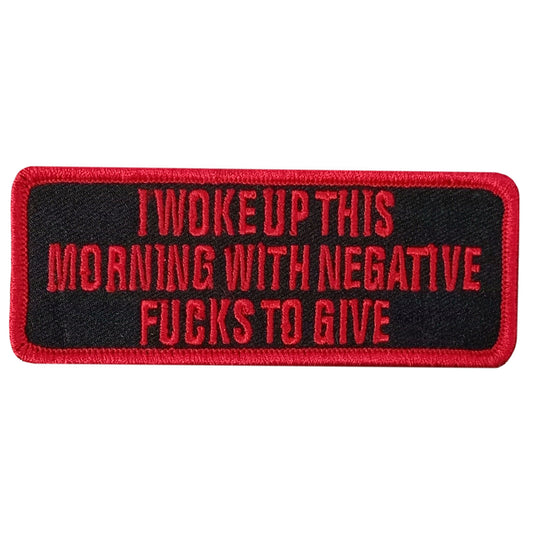 Hot Leathers NEGATIVE FUCKS 4" x 1.5" Embroidered Patch