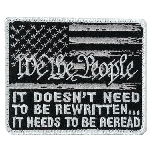 Hot Leathers WE THE PEOPLE REREAD 3.6" x 3" Embroidered Patch