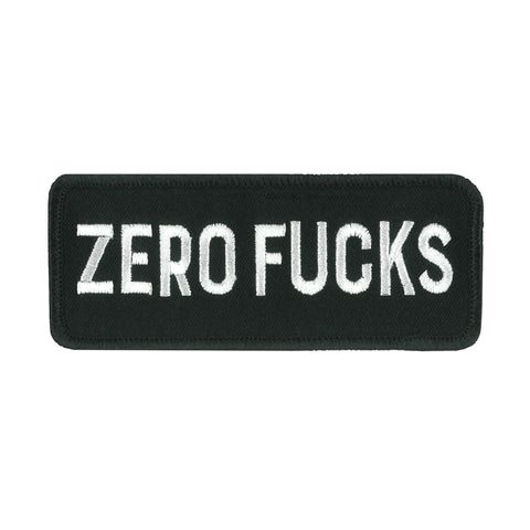 Hot Leathers 4" Zero F's Embroidered Patch PPW1243