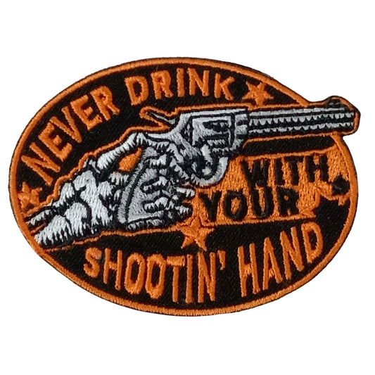 Hot Leathers NEVER DRINK 3" x 2.5" Embroidered Patch