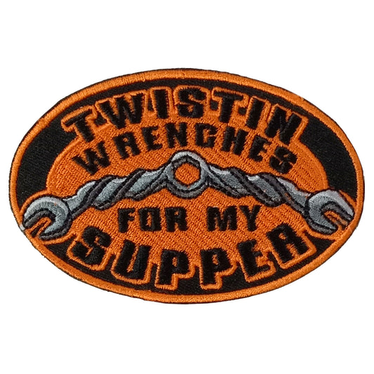 Hot Leathers TWISTIN WRENCHES 4" x 2.5" Embroidered Patch