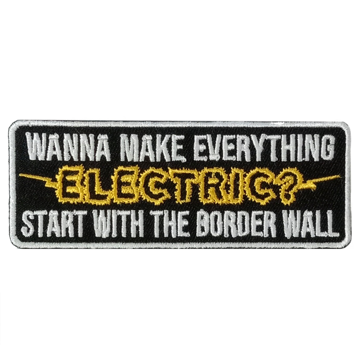 Hot Leathers BORDER WALL 4 x 1.5 Embroidered Patch