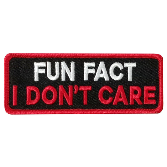 Hot Leathers FUN FACT 4 x 1.5" Embroidered Patch