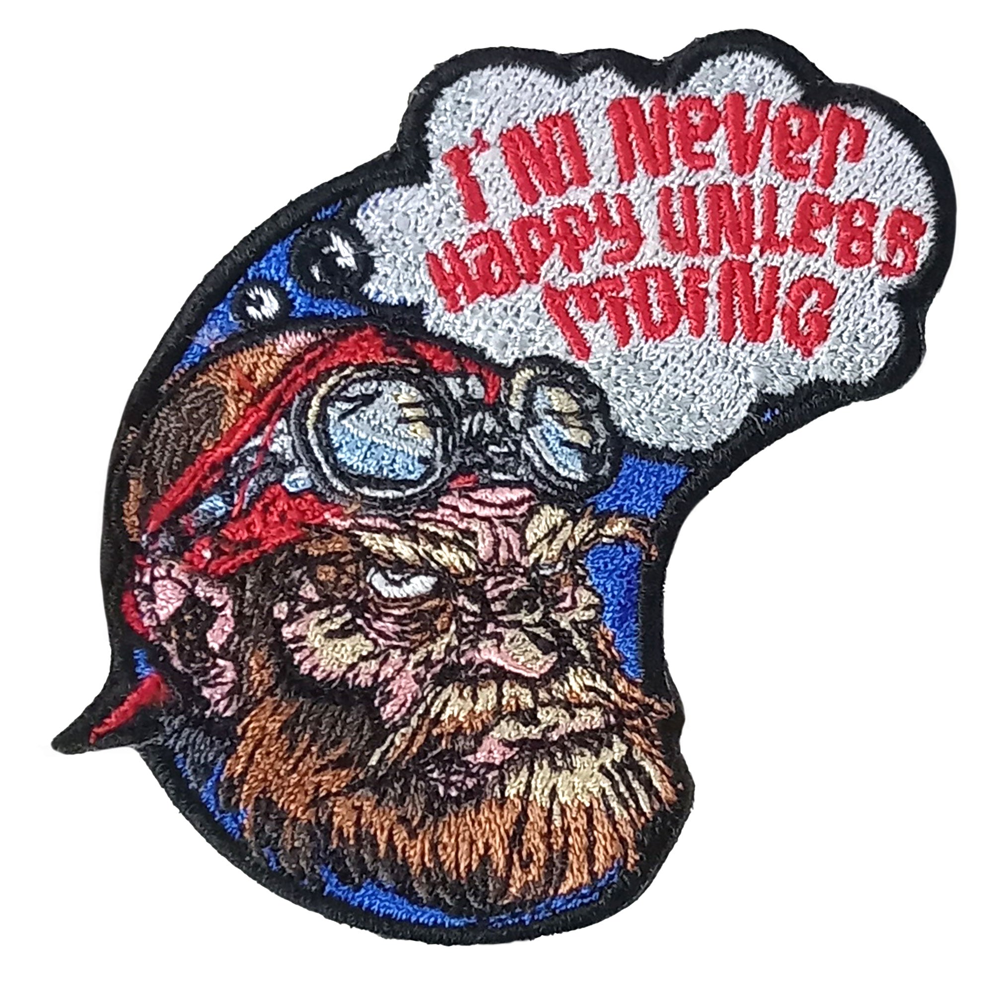 Hot Leathers Embroidered Patch Never Happy PPW1286