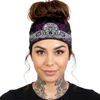 Hot Leathers Bling Bands Antique Sugar Skull Rhinestone Crystal Headband Wraps RWC2003