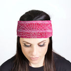 Hot Leathers Bling Bands Pink Bandana Rhinestone Crystal Headband Wraps RWC2005