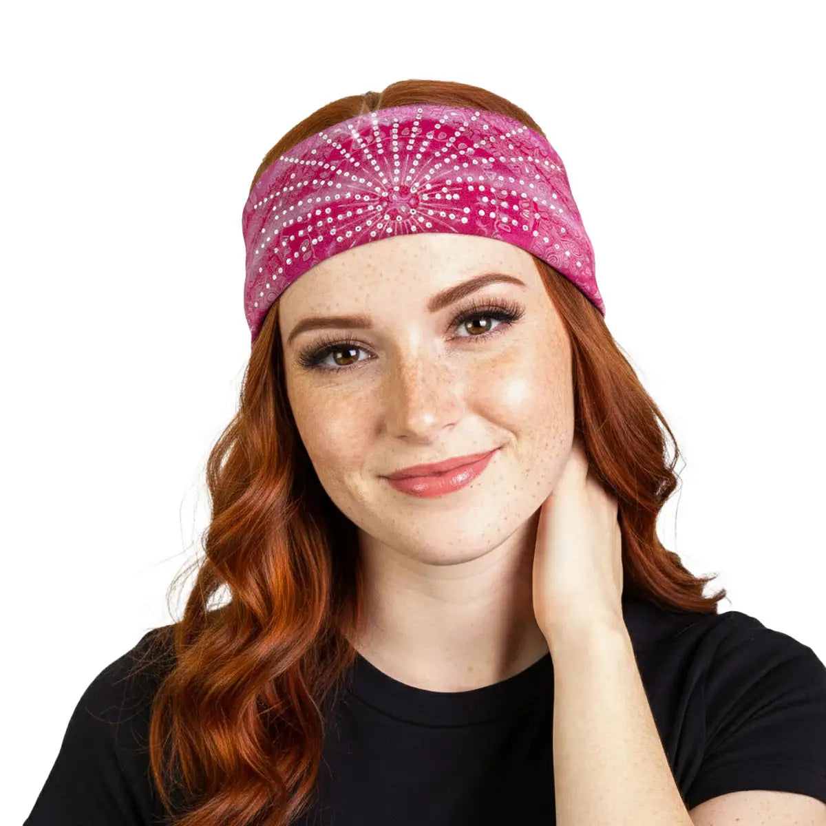 Hot Leathers Bling Bands Pink Bandana Rhinestone Crystal Headband Wraps RWC2005
