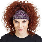 Hot Leathers Bling Bands Purple And White Bandana Rhinestone Crystal Headband Wraps RWC2007