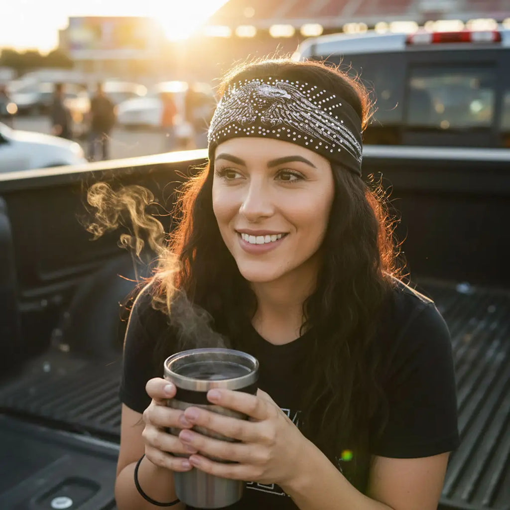 Hot Leathers Bling Bands Downwing Eagle Rhinestone Crystal Headband Wraps RWC2020