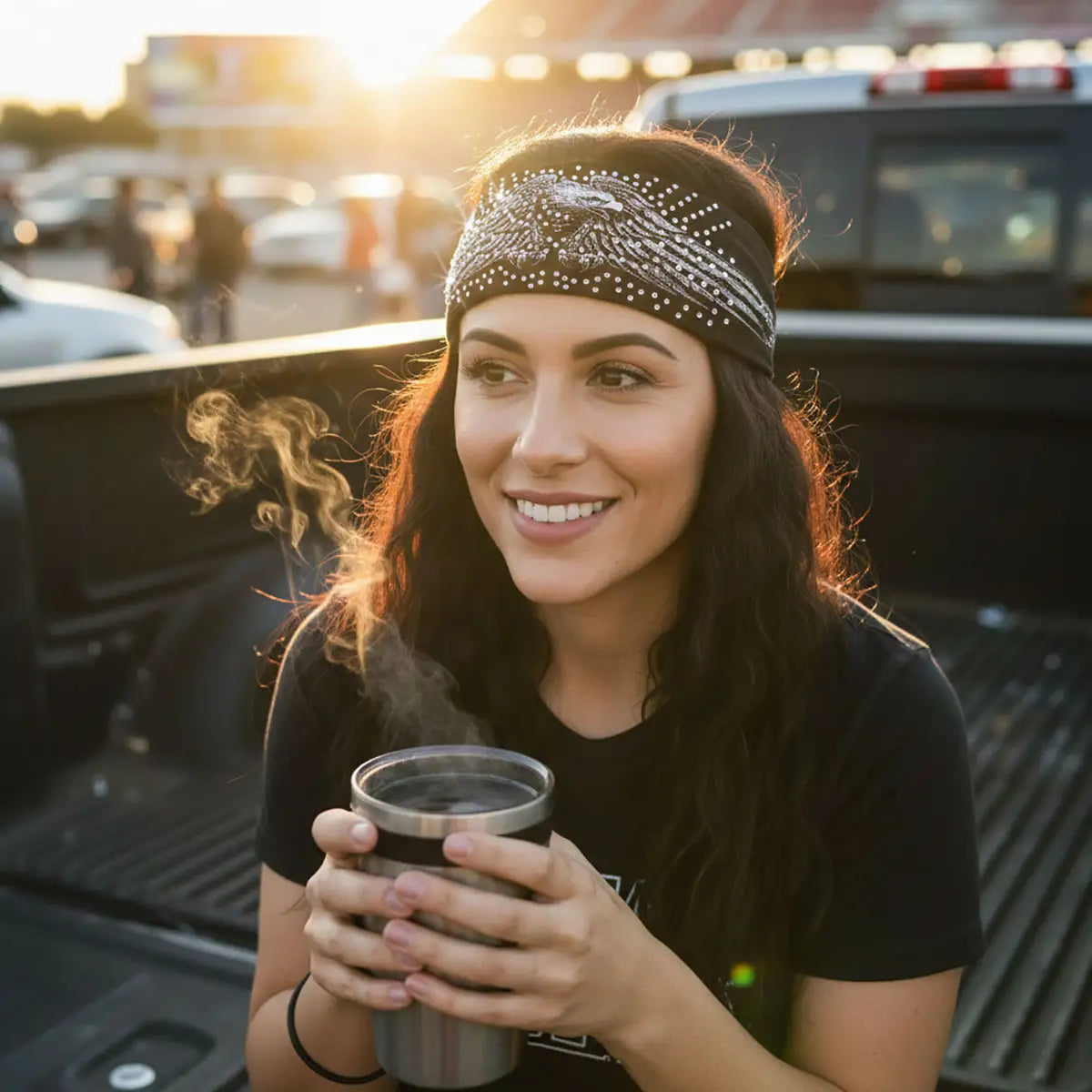 Hot Leathers Bling Bands Downwing Eagle Rhinestone Crystal Headband Wraps RWC2020