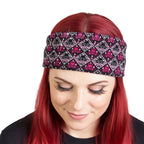 Hot Leathers Bling Bands Fleur De Skull Rhinestone Crystal Headband Wraps RWC2022