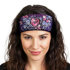 Hot Leathers Bling Bands Heart Lock Rhinestone Crystal Headband Wraps RWC2025