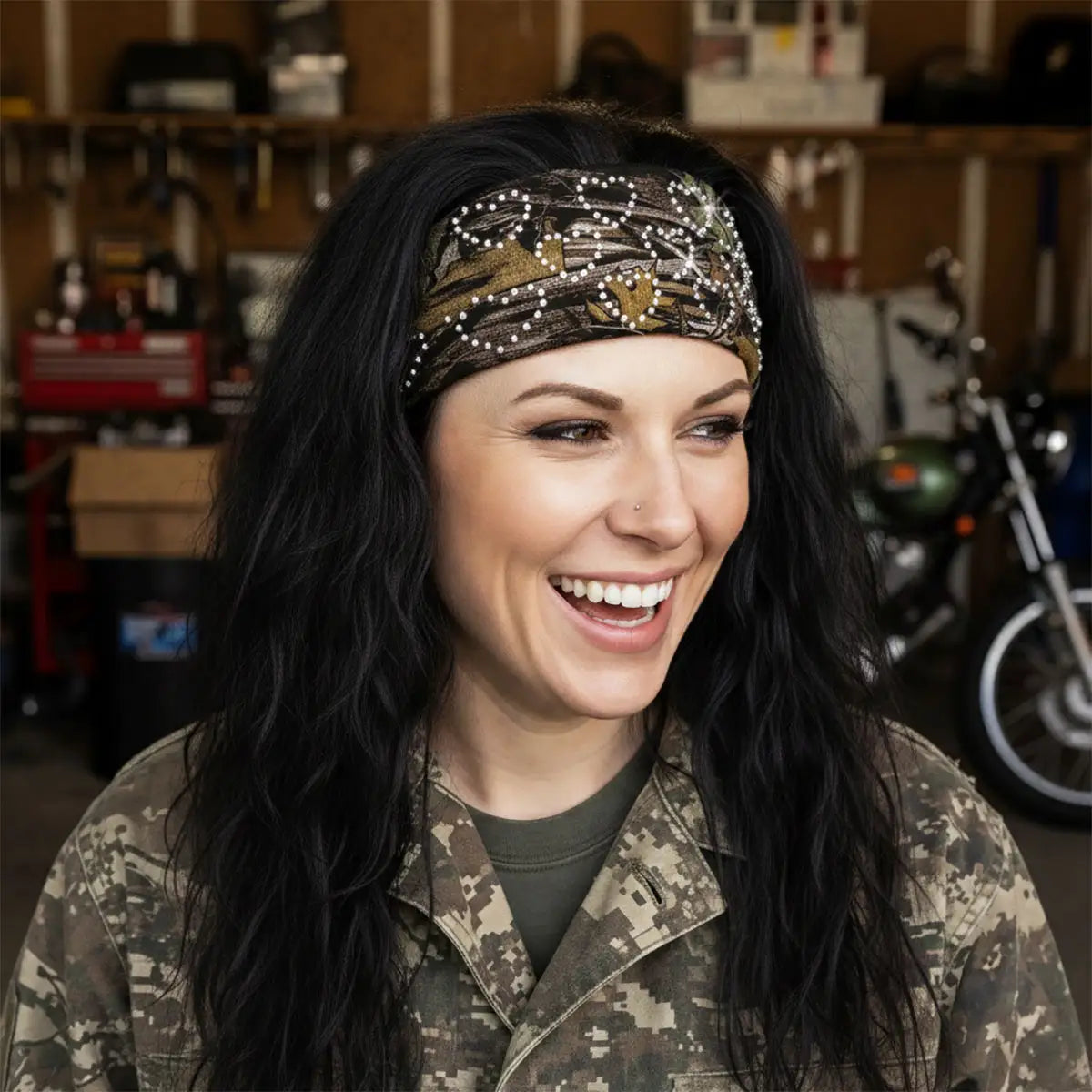 Hot Leathers Bling Bands Hunter Camo Rhinestone Crystal Headband Wraps RWC2027