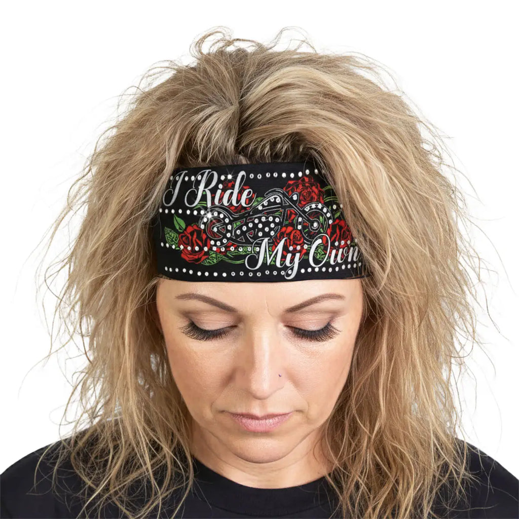 Hot Leathers Bling Bands I Ride My Own Rhinestone Crystal Headband Wraps RWC2028