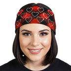Hot Leathers Bling Bands Plaid Red Rhinestone Crystal Headband Wraps RWC2034