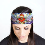Hot Leathers Bling Bands Sacred Heart Rhinestone Crystal Headband Wraps RWC2039