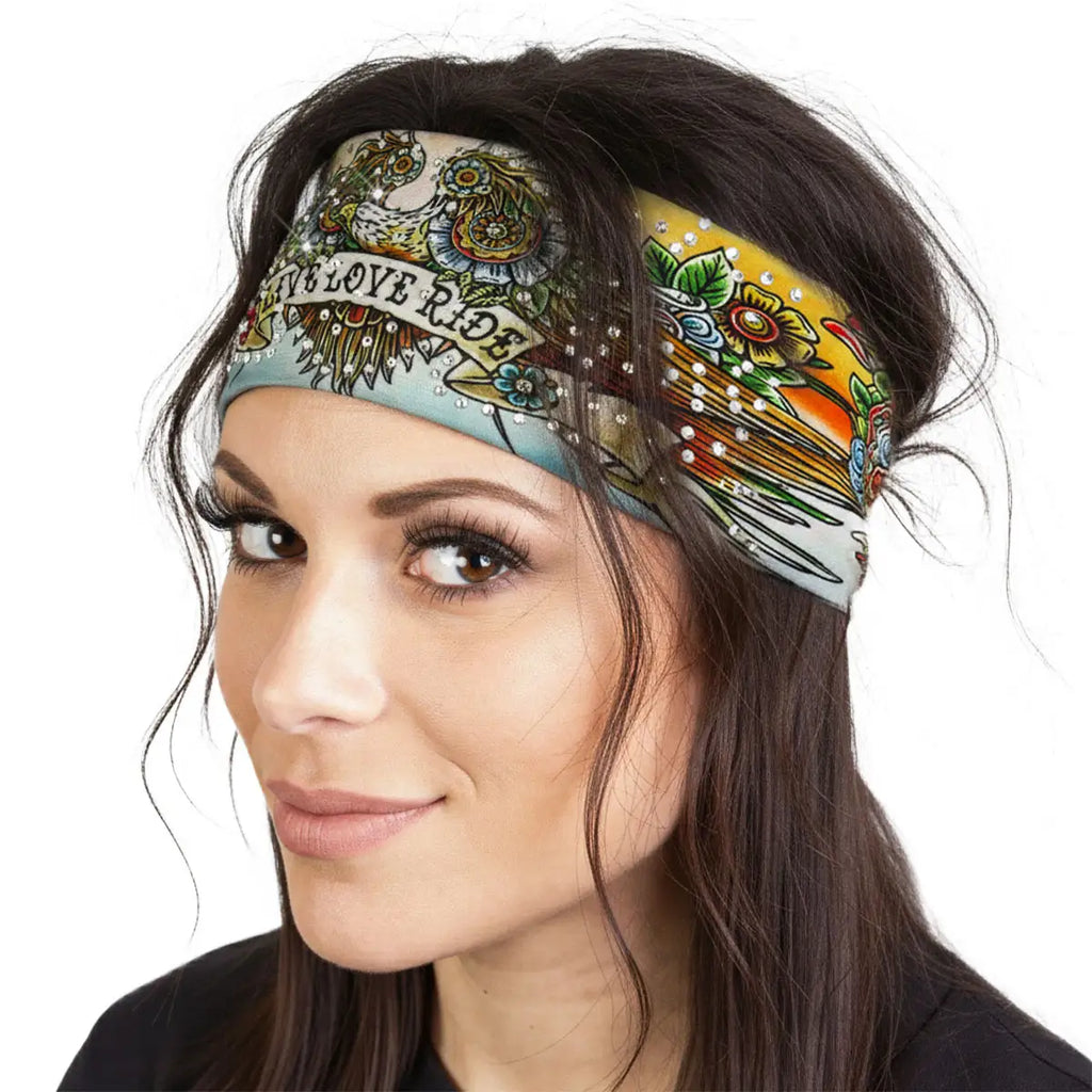 Hot Leathers Bling Bands Tattoo Eagle Rhinestone Crystal Headband Wraps RWC2046
