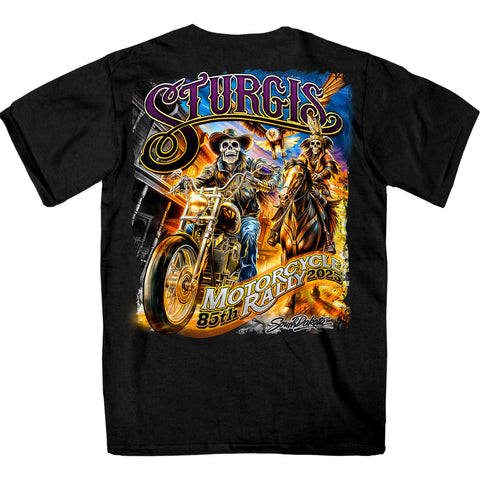 2025 Sturgis Motorcycle Rally #1 Ghost Rider  Black Men's T-Shirt