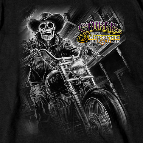 2025 Sturgis Motorcycle Rally #1 Ghost Rider  Black Men's T-Shirt