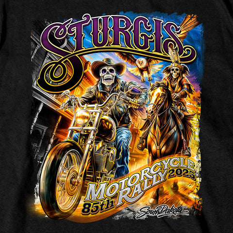 2025 Sturgis Motorcycle Rally #1 Ghost Rider  Black Men's T-Shirt