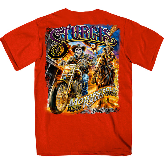 2025 Sturgis Motorcycle Rally #1 Ghost Rider  Red Men's T-Shirt