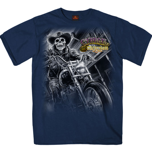 2025 Sturgis Motorcycle Rally #1 Ghost Rider  Navy Men's T-Shirt