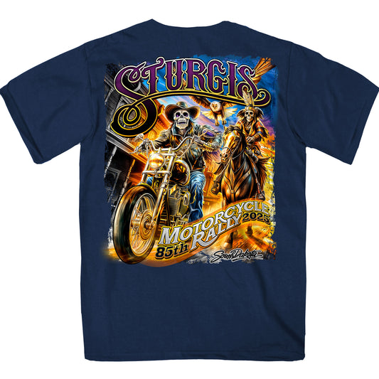 2025 Sturgis Motorcycle Rally #1 Ghost Rider  Navy Men's T-Shirt