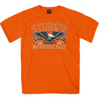 2025 Sturgis Motorcycle Rally Main Street Photo SS Orange T-shirt SPB1168