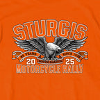 2025 Sturgis Motorcycle Rally Main Street Photo SS Orange T-shirt SPB1168