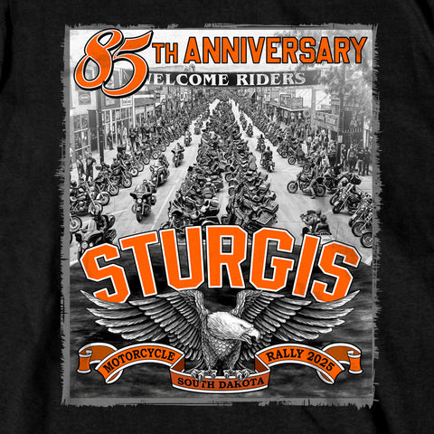 2025 Sturgis Motorcycle Rally Main Street Photo SS Black T-shirt SPB1169