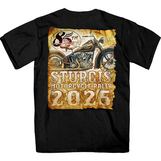 2025 Sturgis Motorcycle Rally Drafting SS Black T-shirt SPB1173