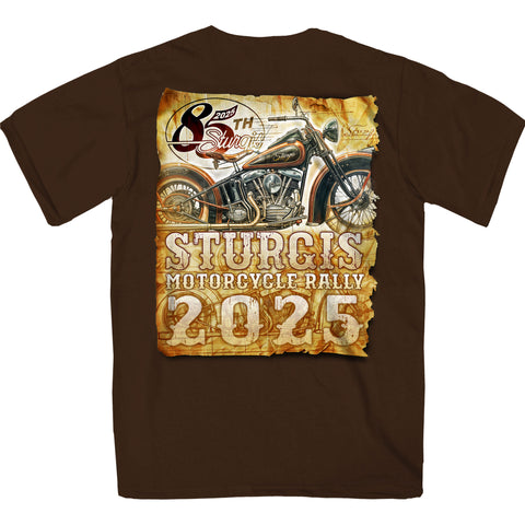 2025 Sturgis Motorcycle Rally Drafting Chocolate SS T-Shirt SPB1174