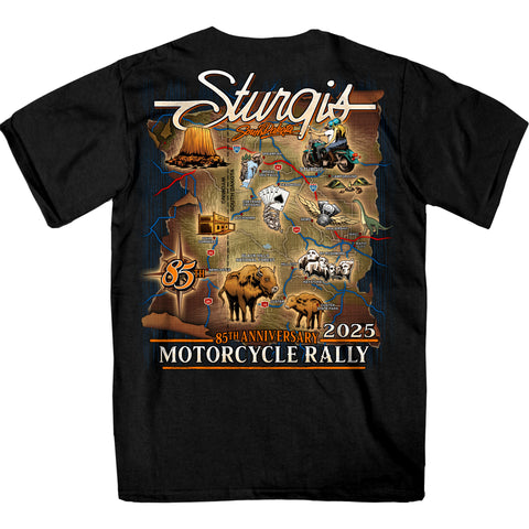 2025 Sturgis Motorcycle Rally Attractions Men's Black T-Shirt