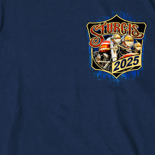 2025 Sturgis Motorcycle Rally Rushmore Navy Men's T-Shirt