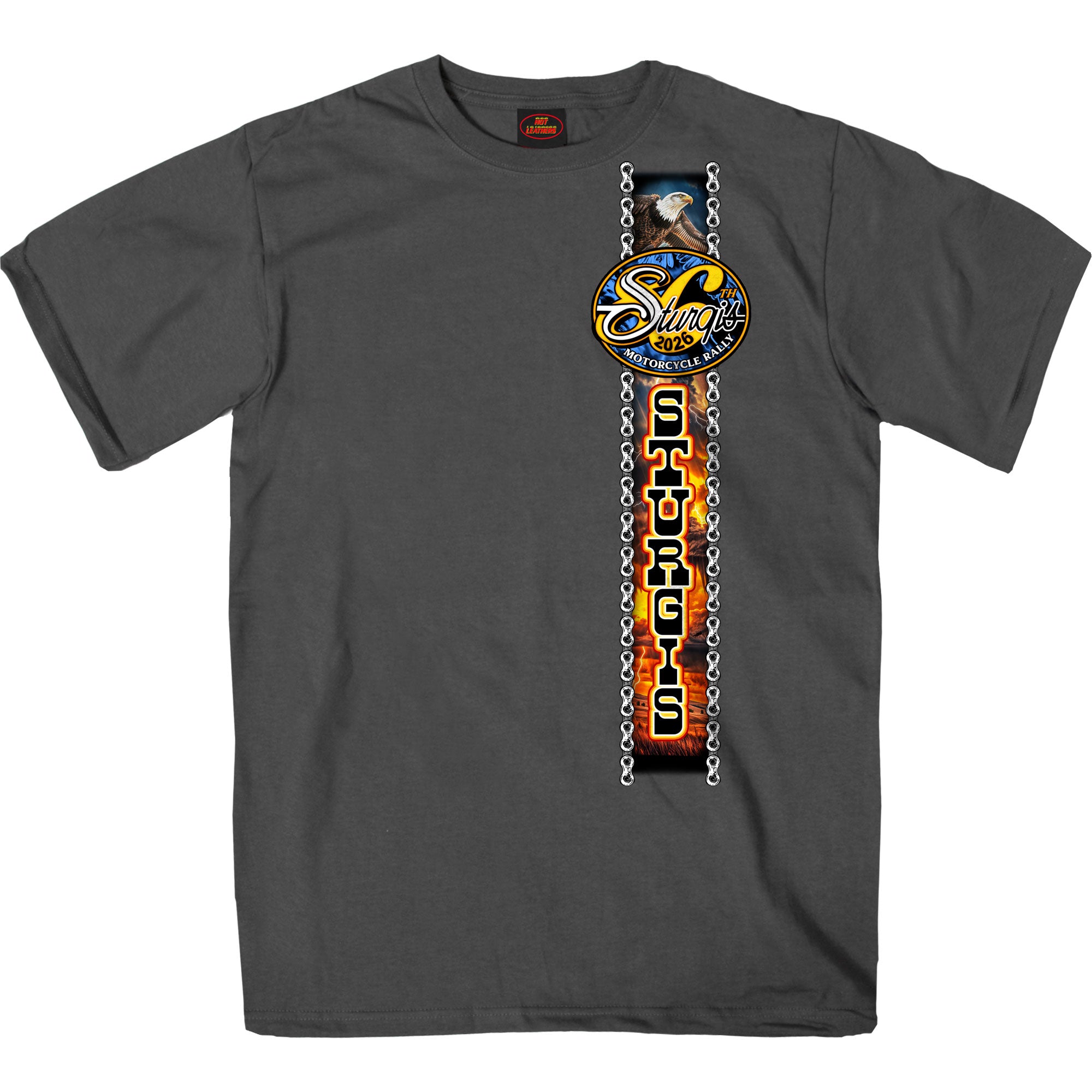 2026 Sturgis Motorcycle Rally American Bison Mens Charcoal SS T-Shirt SPB1208