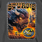 2026 Sturgis Motorcycle Rally American Bison Mens Charcoal SS T-Shirt SPB1208