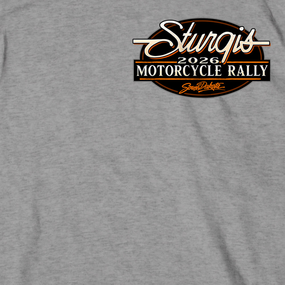2026 Sturgis Motorcycle Rally Attractions Mens Heather Grey T-shirt SPB1210