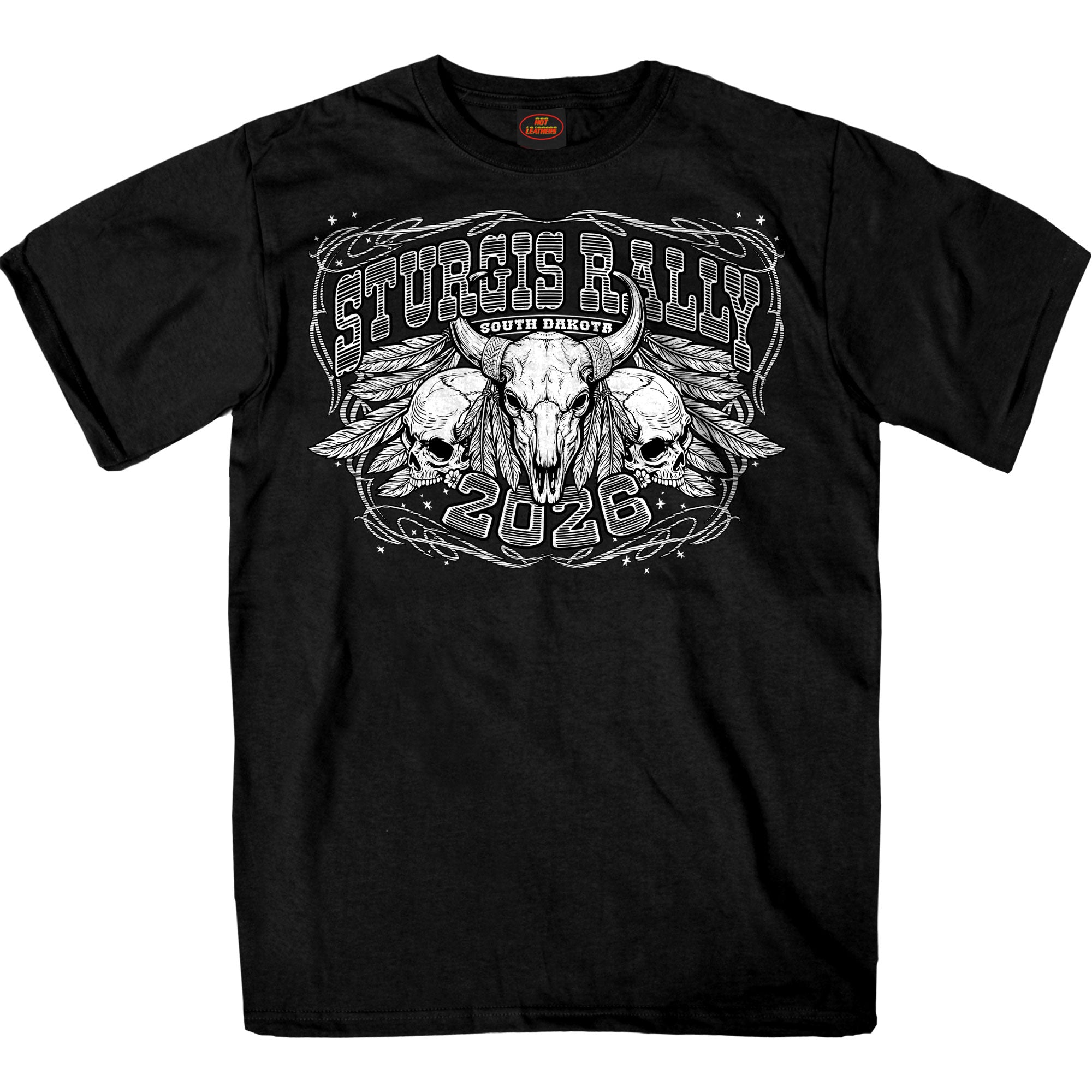 2026 Sturgis Motorcycle Rally Biason Skull Mens Black T-Shirt SPB1211
