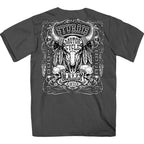2026 Sturgis Motorcycle Rally Biason Skull Mens Charcoal T-Shirt SPB1212
