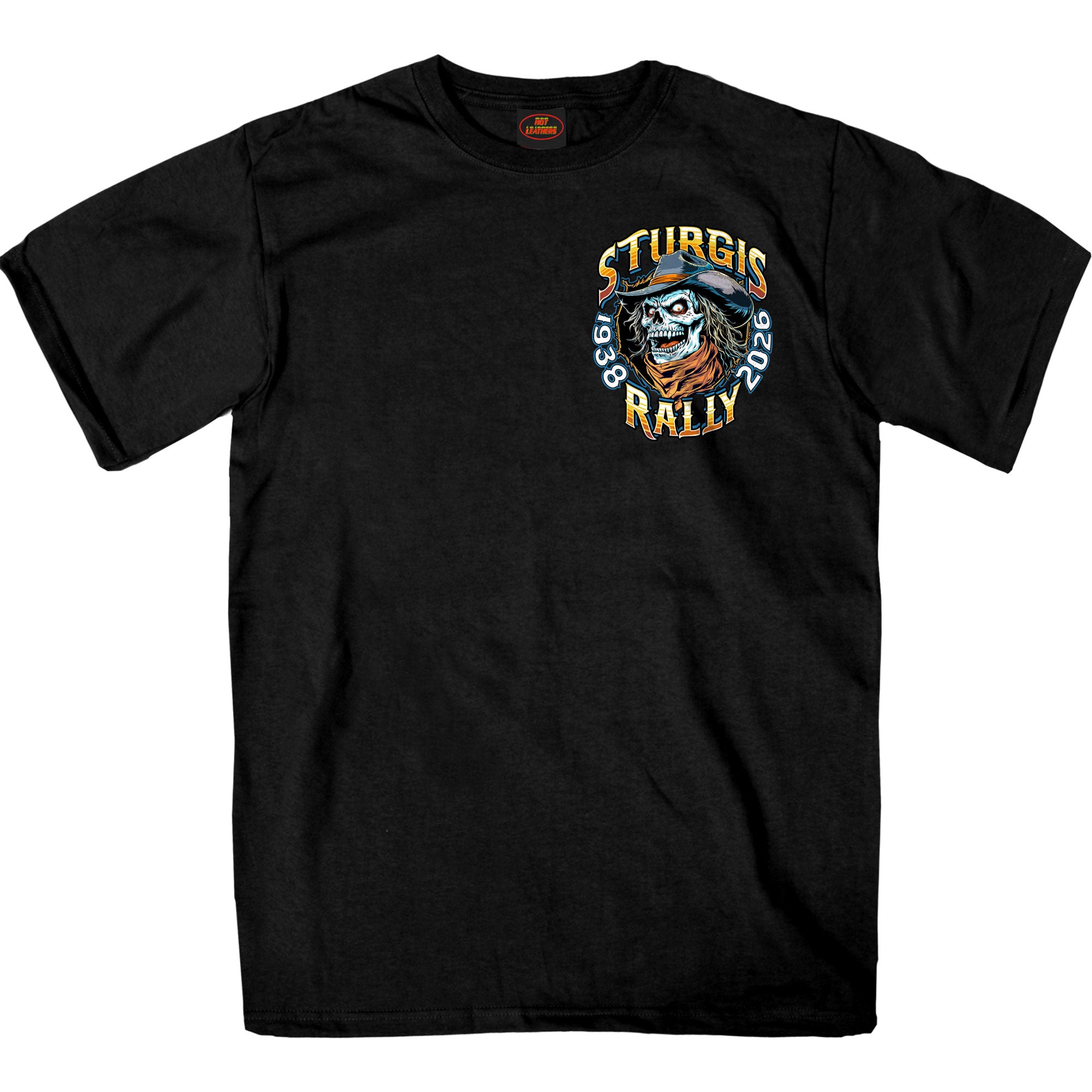 2026 Sturgis Motorcycle Rally Cowboy Skull Mens Black T-Shirt SPB1214