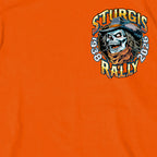 2026 Sturgis Motorcycle Rally Cowboy Skull Mens Orange T-Shirt SPB1215