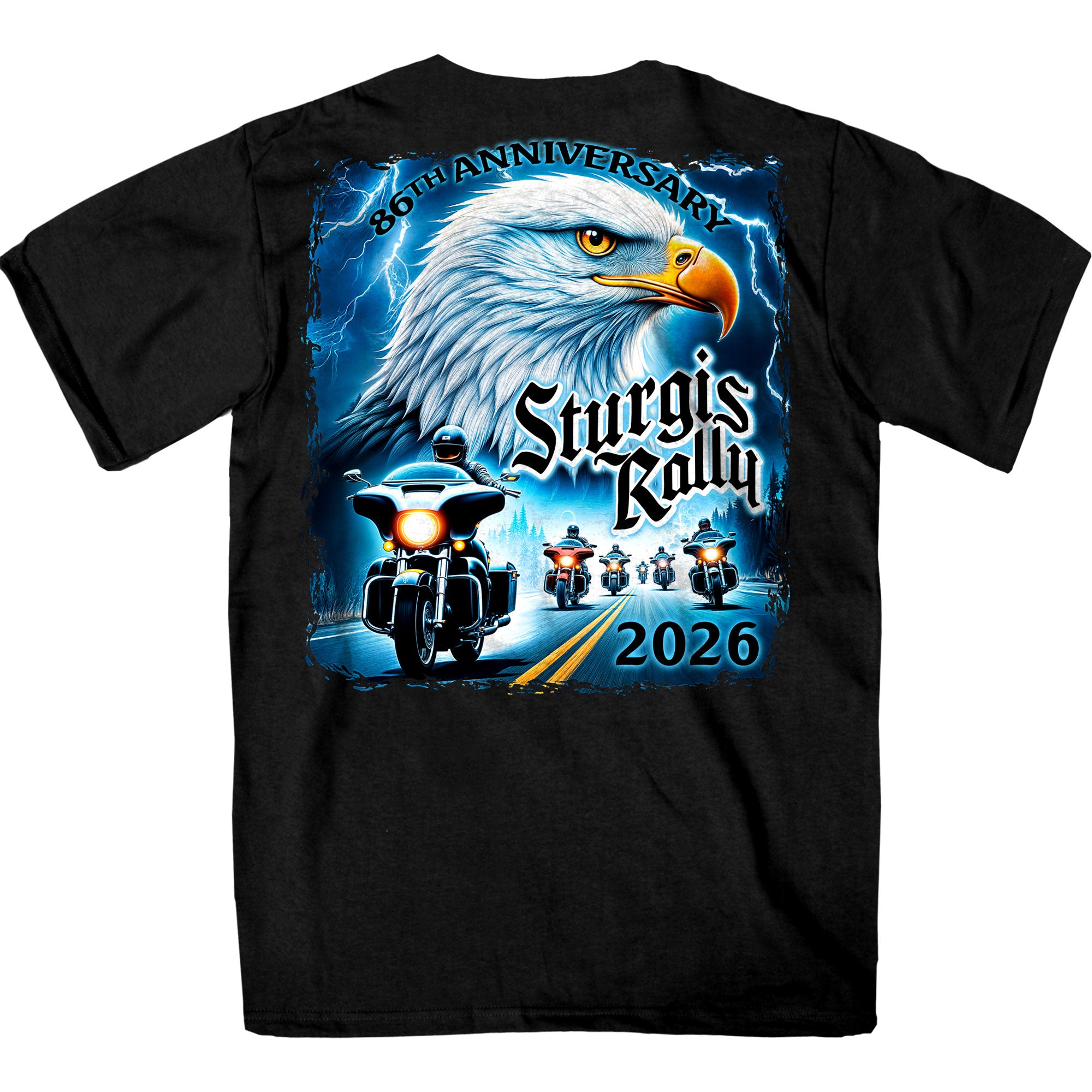 2026 Sturgis Motorcycle Rally Eagle Storm Mens Black T-Shirt SPB1216