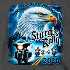 2026 Sturgis Motorcycle Rally Eagle Storm Mens Charcoal T-Shirt SBP1217