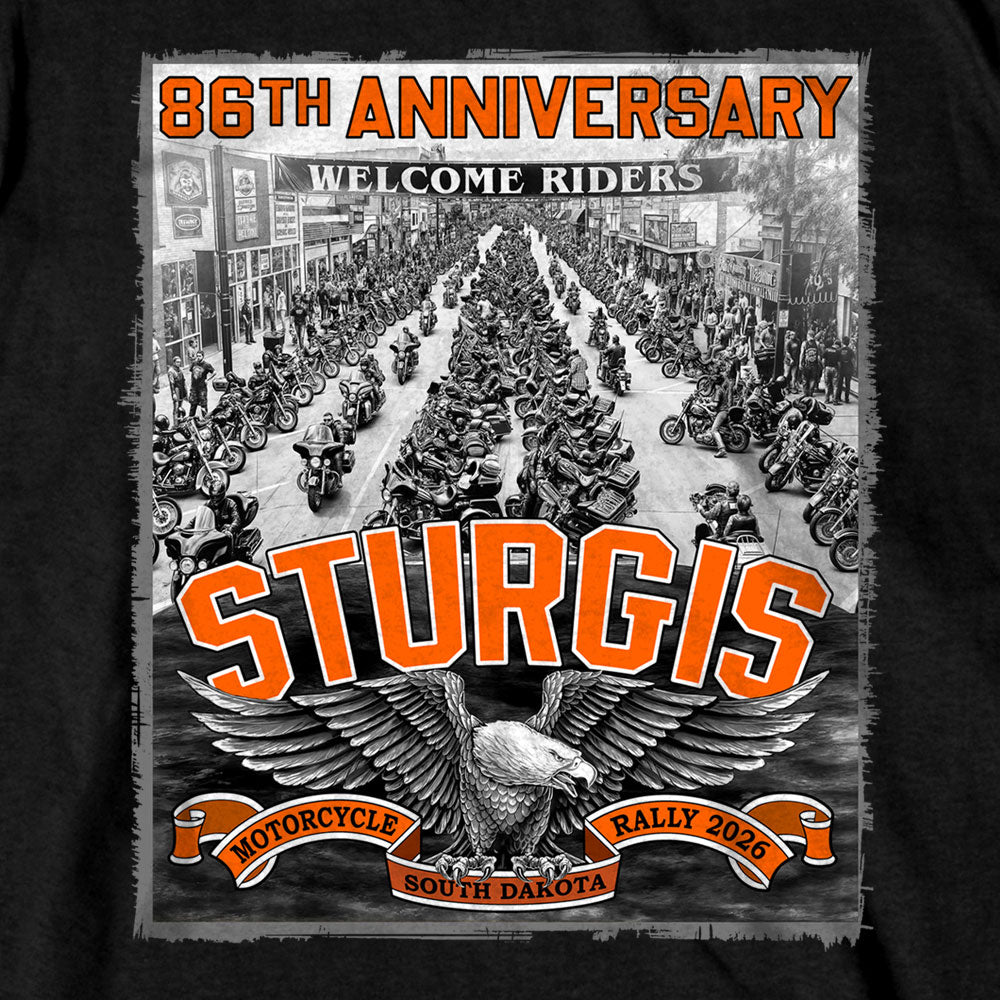 2026 Sturgis Motorcycle Rally Main Street Mens Black T-Shirt SPB1222