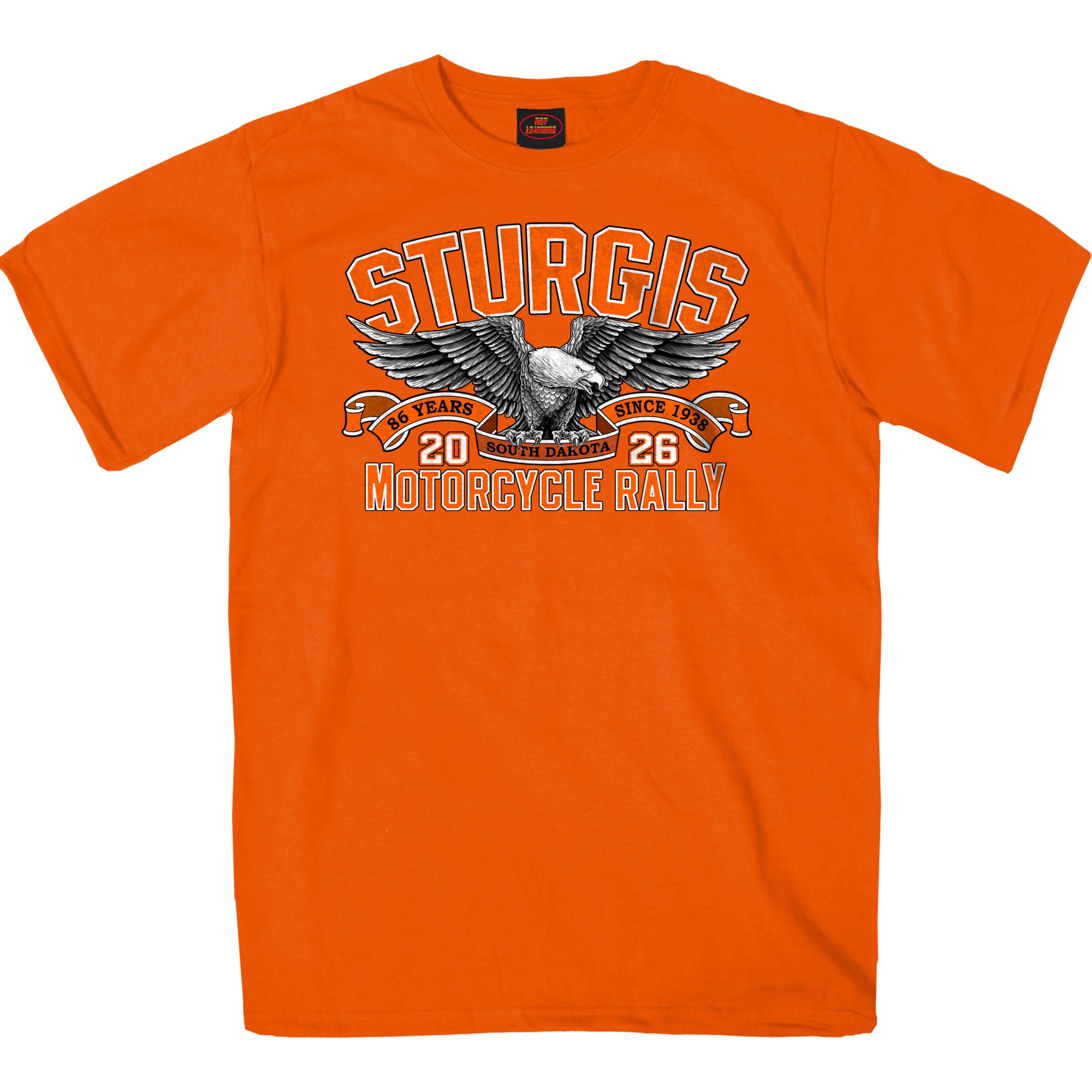 2026 Sturgis Motorcycle Rally Main Street Mens Orange T-Shirt SPB1223