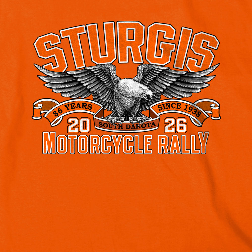 2026 Sturgis Motorcycle Rally Main Street Mens Orange T-Shirt SPB1223